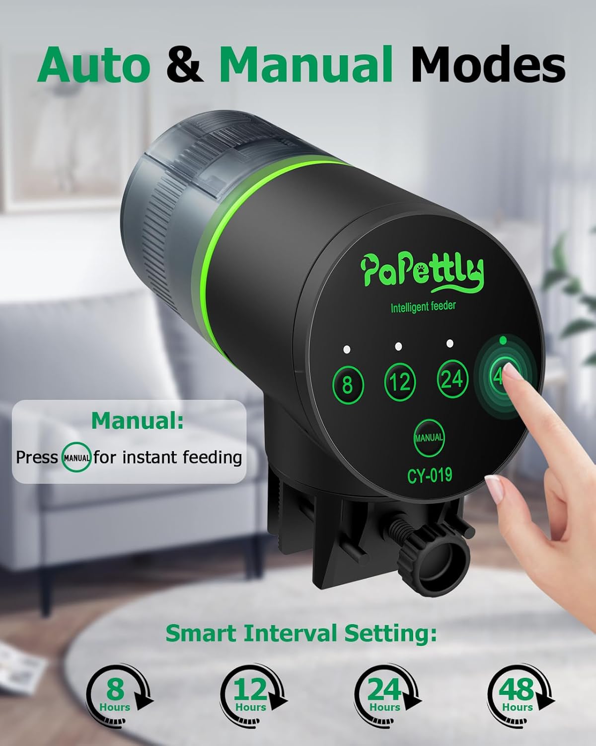 Automatic Fish Feeder for Aquarium, Auto Fish Food Dispenser with Timer and Feeding Ring, Moisture-Proof, Smart Fish Tank Vacation Feeder with 2 AAA Batteries