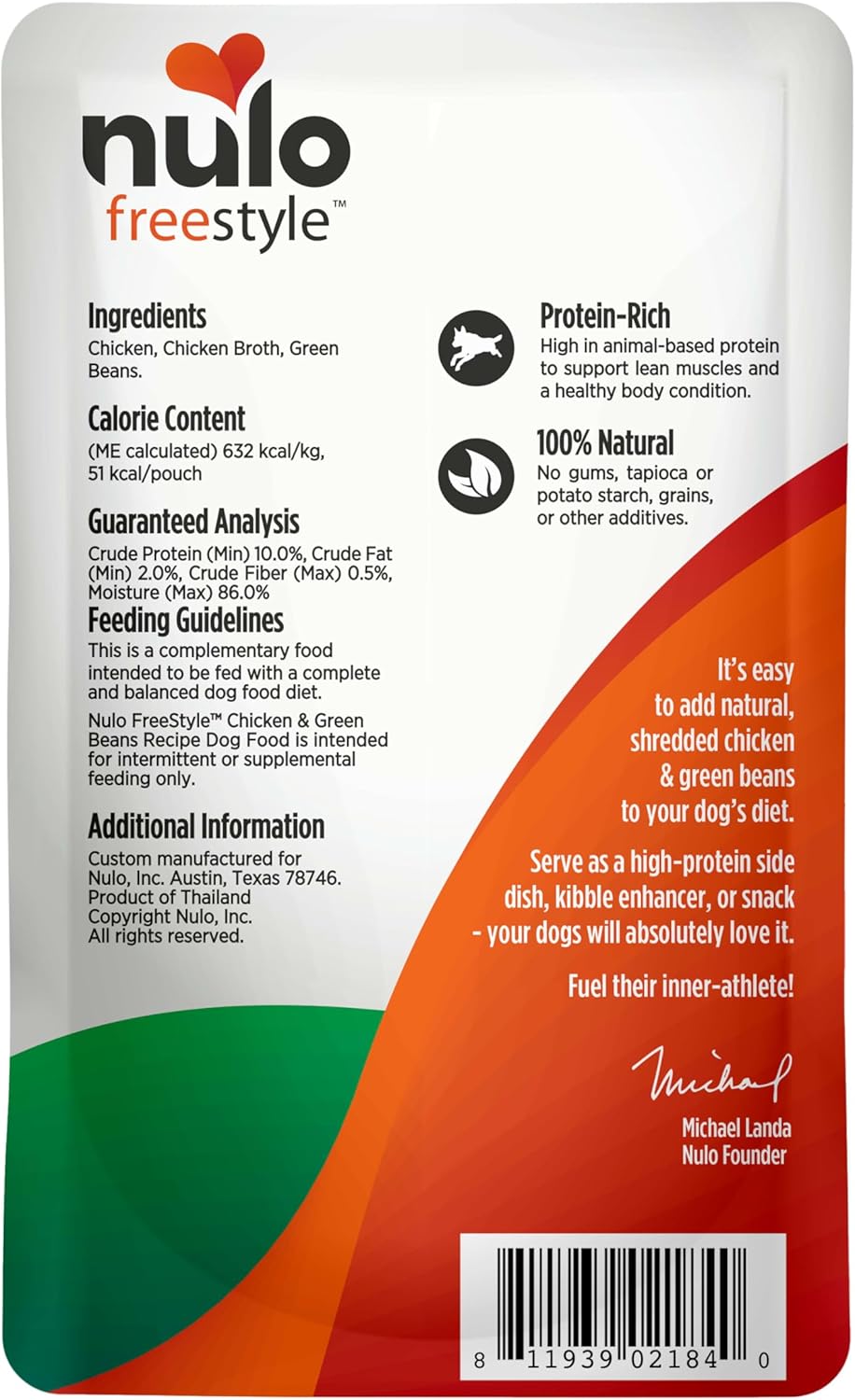 Nulo Freestyle Chicken & Green Beans in Broth Real Meat Dog Food Topper, 2.8 Ounce (Pack of 6)