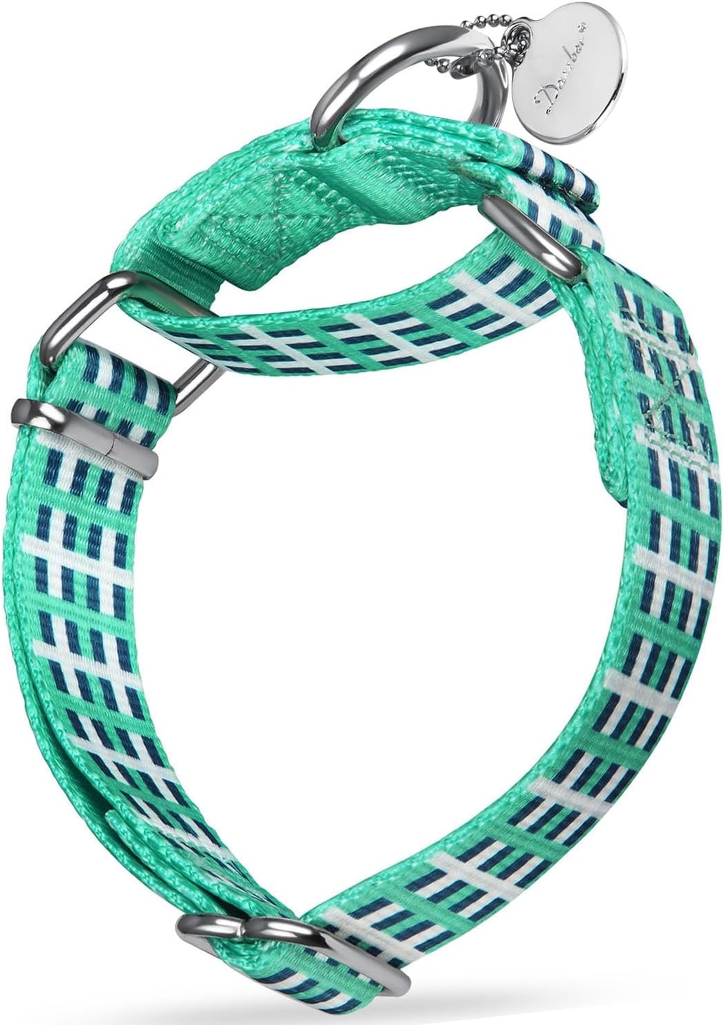 Martingale Collar Dog Collar No Pull Pet Collar Heavy Duty Dog Martingale Collars Silky Soft with Unique Pattern for Small Dogs, (Small, 5/8 Inch Wide, Blue White Plaid)