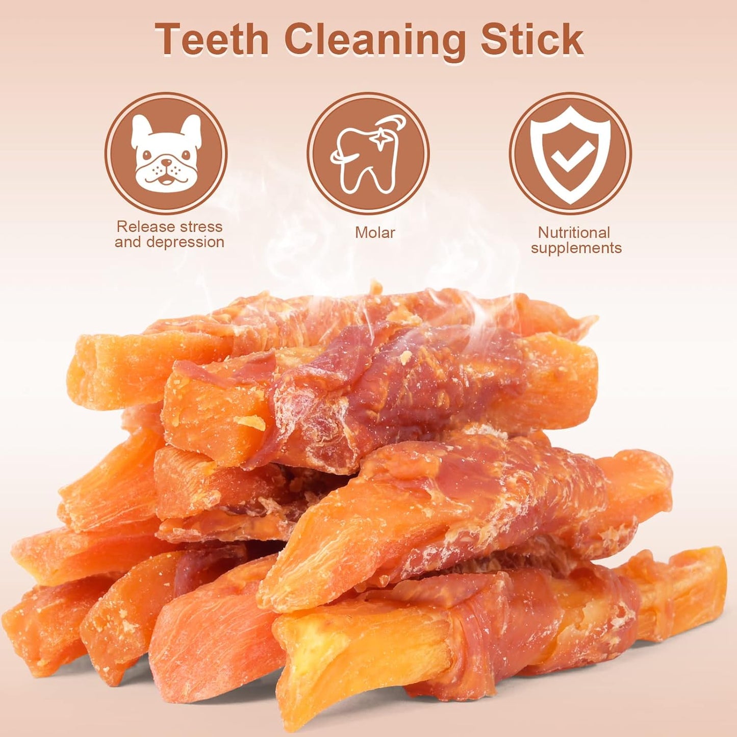 Chicken Wrapped Sweet Potato Dog Treats, Puppy Training Snacks, Rawhide Free 0.5lb/227g