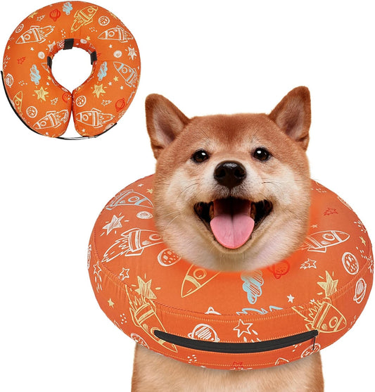 Inflatable Dog Cone Collar for After Surgery, Dog Donut Collar After Surgery, Soft Pet Cone for Small Medium Large Dogs to Stop Licking