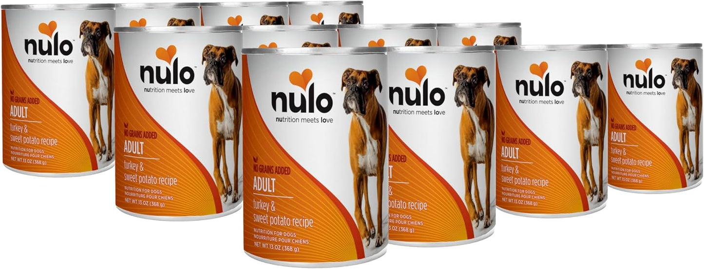 Nulo Grain-Free Turkey & Sweet Potato Recipe Adult Wet Canned Dog Food, 13 Ounce, 12 Cans