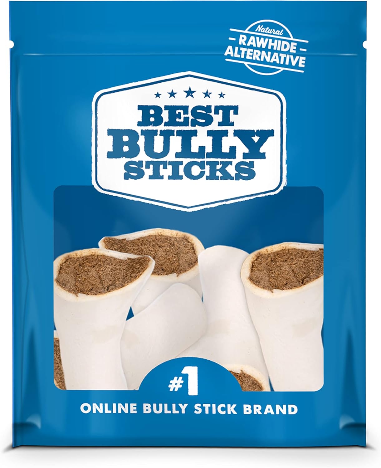 Best Bully Sticks Pumpkin and Sweet Potato Filled Bones - 3-4 Inch 5 Count (Pack of 1) - Long Lasting, Refillable Stuffed Dog Bone Treats for Dogs