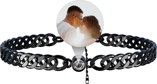 EMIRISTIC Custom Photo Bracelet - Personalized Picture Natural Stone Cuban Chain Bracelet - Any Special Day Gifts