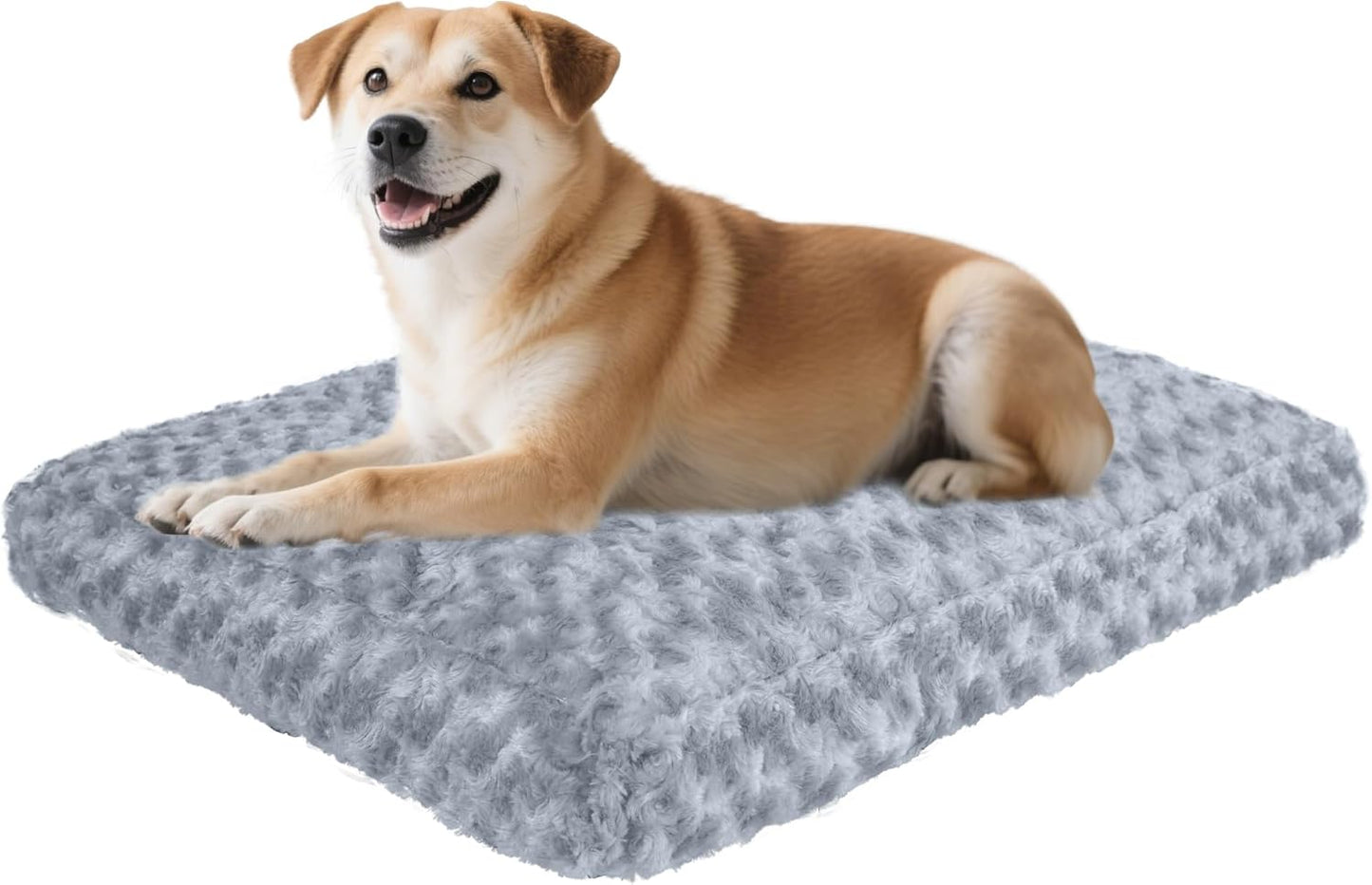 Dog Bed Washable Pet Bed,Dog Crate Bed Washable Cushion with Anti-Slip Bottom,Calming Anti-Anxiety Pet Bed with Non-Slip Bottom for Small&Medium&Large Dogs and Cat,Grey(36.2''X27.9''X7.1'')