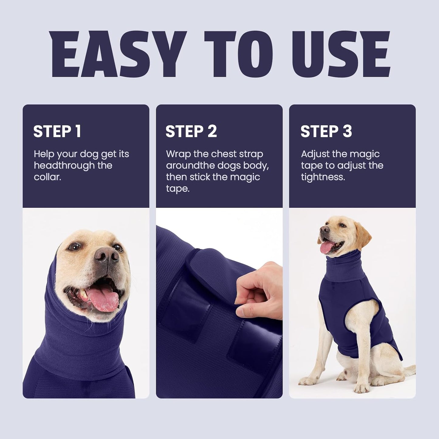 Dog Anxiety Vest and Coat, Skin-Friendly Anxiety Calming Hoodie with Ear Wrap, Dog Jacket for Thunder, Fireworks, Travel, Vet Visits and Separation - Keep Pet Calm Without Medicine & Training