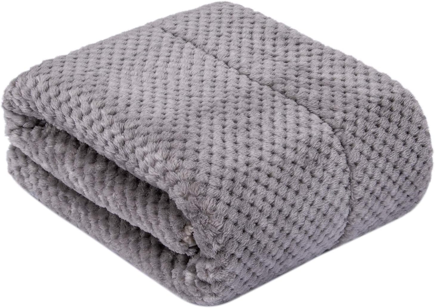 DW-Flint Gray Plush Fleece Receiving Blanket for Dog, Cat, Couch, Sofa, Travel and Outdoor, Camping (32" x 40")