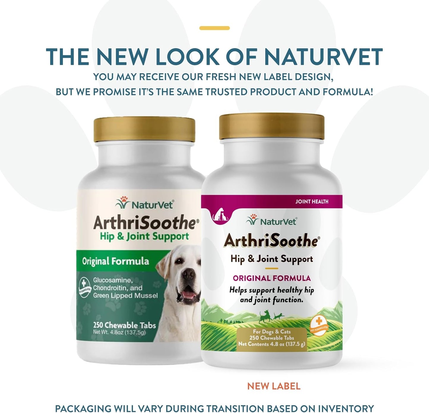 NaturVet ArthriSoothe Hip & Joint Formula Pet Supplement for Dogs & Cats – Includes Glucosamine, MSM, Chondroitin, Boswellia, Green Lipped Mussel – Supports HIPS, Joints – 250 Ct.