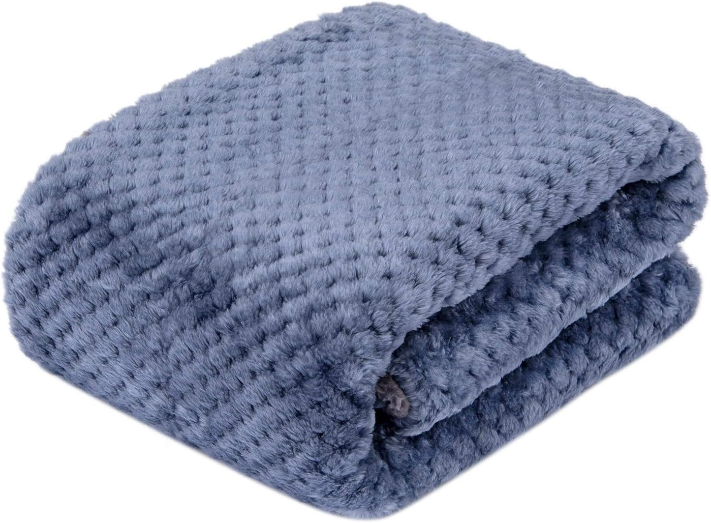 DG Plush Fleece Receiving Blanket for Dog, Cat, Pet - Warm & Soft, Couch, Sofa, Travel & Outdoor, Camping (24" x 32"), Smoked Blue