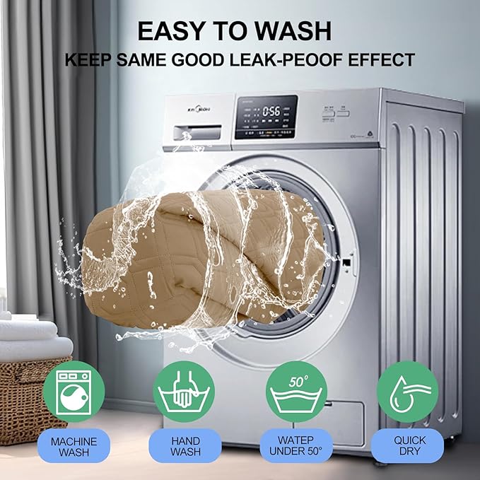 Smiry Waterproof Dog Blanket, 30x53 Inch Soft Pet Bed Cover Reversible, Washable Sofa Couch Furniture Protector for Small Medium Large Dog Puppy Cat, Camel/Beige