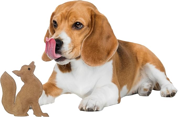 SPOT Dura-Fused Leather Fox Dog Toy – Real Leather & Jute Fabric, Double-Stitched & Durable, Squeaky Interactive Chew Toy for Moderate Chewers, Small & Medium Dogs, Soft Stuffed Fetch Toy, 7.5in