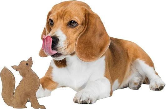 SPOT Dura-Fused Leather Fox Dog Toy – Real Leather & Jute Fabric, Double-Stitched & Durable, Squeaky Interactive Chew Toy for Moderate Chewers, Small & Medium Dogs, Soft Stuffed Fetch Toy, 7.5in