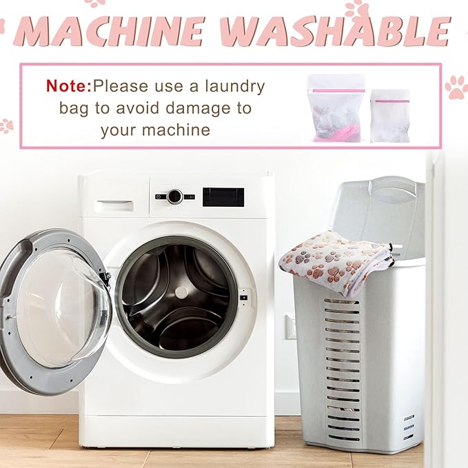 Geelin 4 Pcs Cat Hammock for Cage Hanging Soft Pet Hammock Bed with Adjustable Straps and Metal Hooks Double Sided Bed for Large & Small Cats Ferret Rat Sugar Glider Puppy(Paw,20 x 24 Inch)