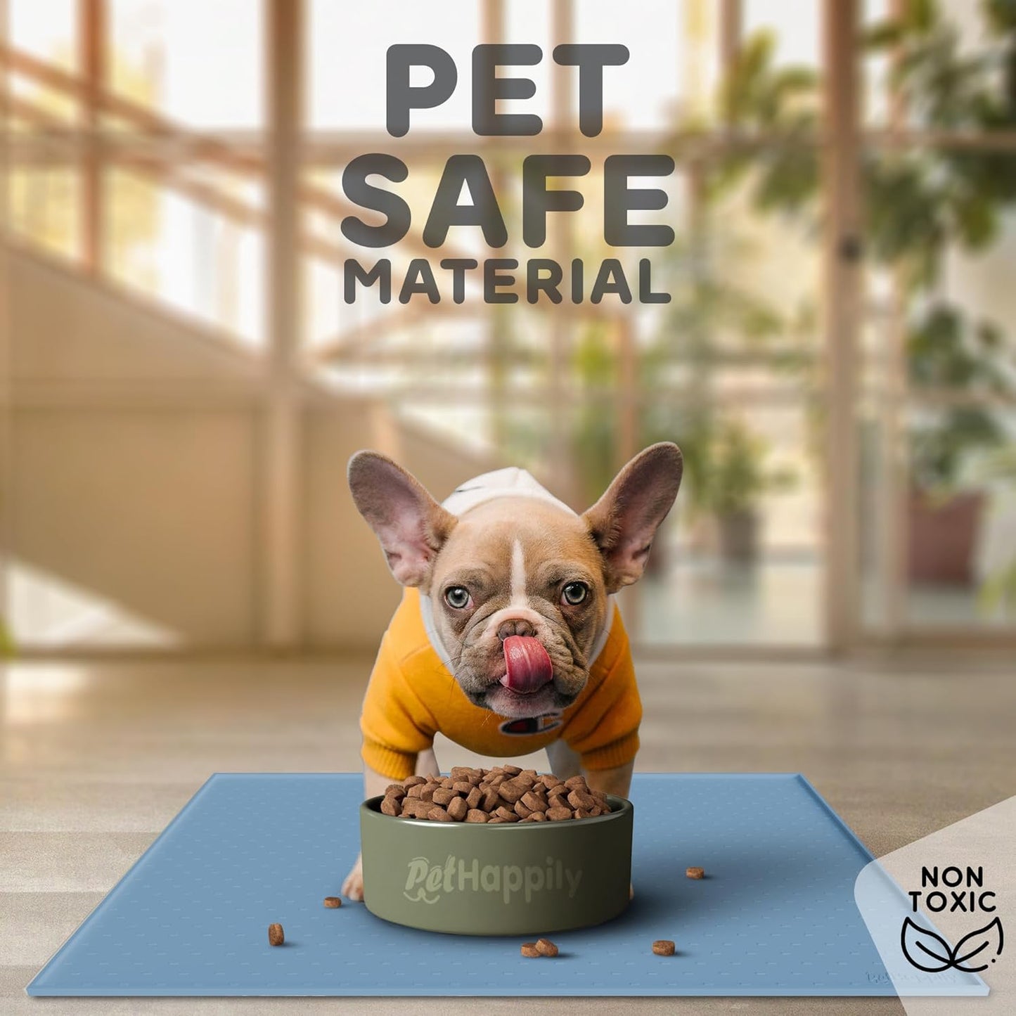 Dog Food Mat - 28x18 Raised Edges Dogs Mat for Food and Water Prevent Spill, Waterproof Cat Food Mats Protect Floors, Easy Clean Dog Bowl Mats for Food and Water, Silicone Pet Feeding Placemats