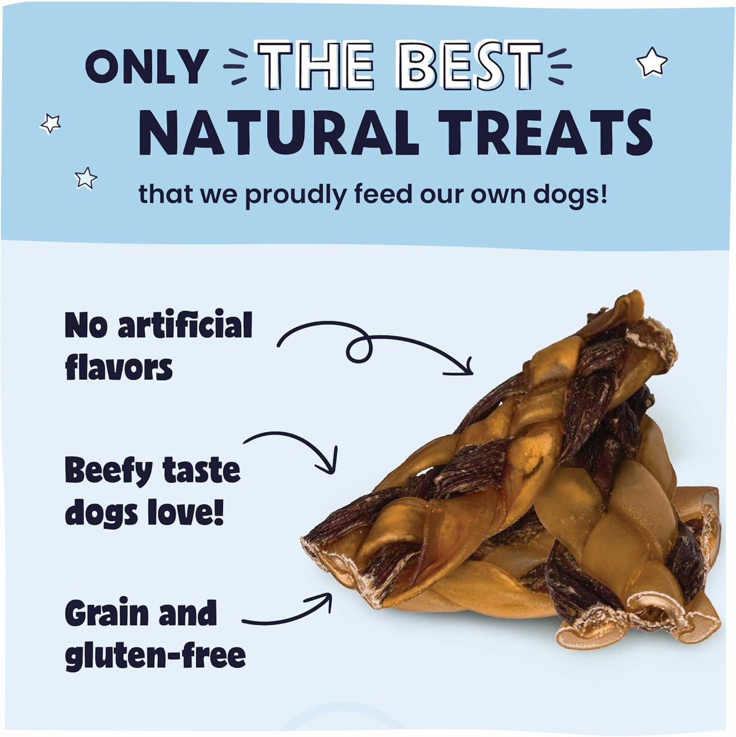 Pawstruck 2-in-1 Collagen Wrapped Jerky Natural Treats for Dogs - 5 Medium Braids - Limited Ingredient Grain Free for Small, Medium, and Large Dogs