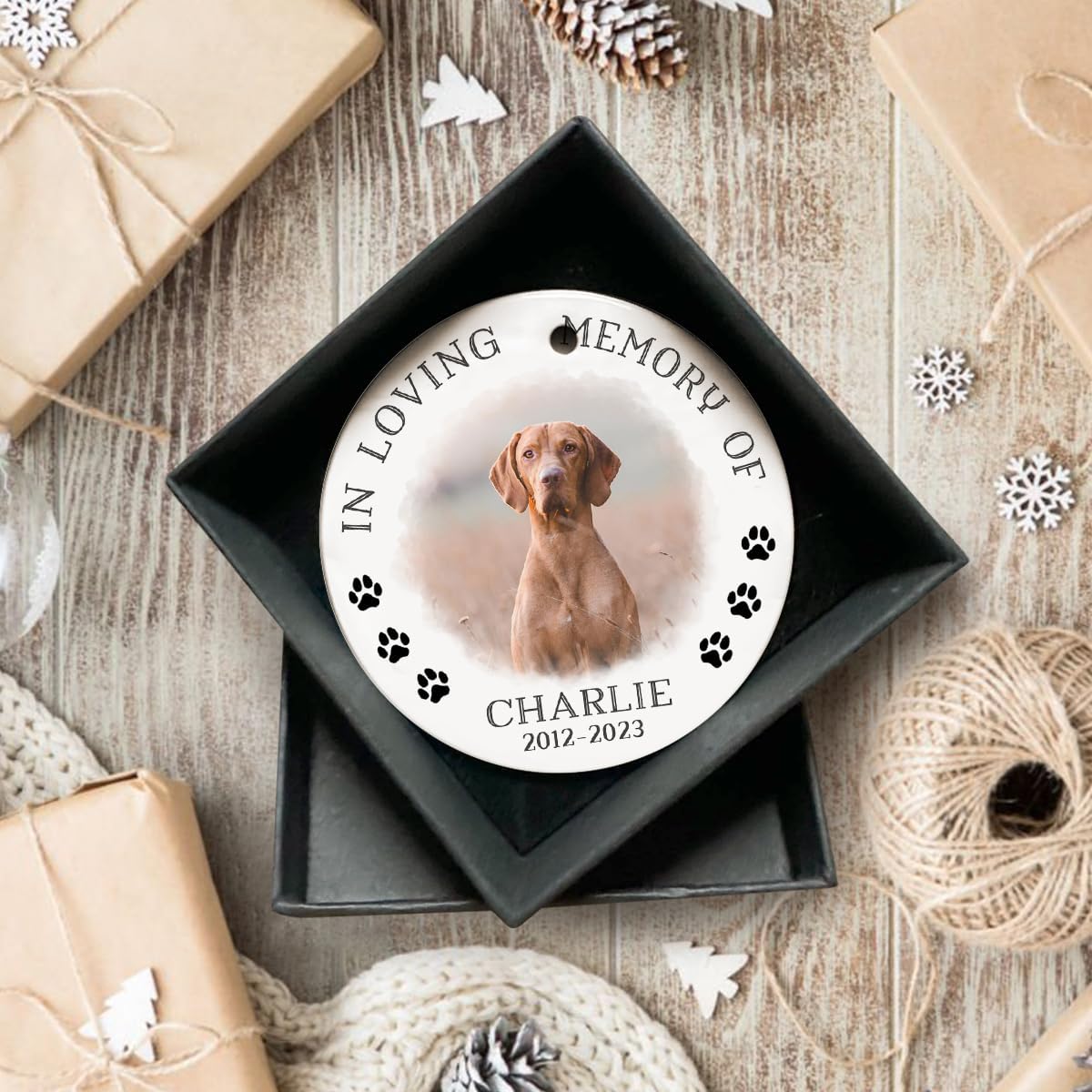 Personalized Pet Memorial Gifts for Loss of Dog or Cat, Pet Bereavement Ornaments, Christmas Decoration, Paw Print Ornament, Sympathy Gift, Dog Lover Gifts