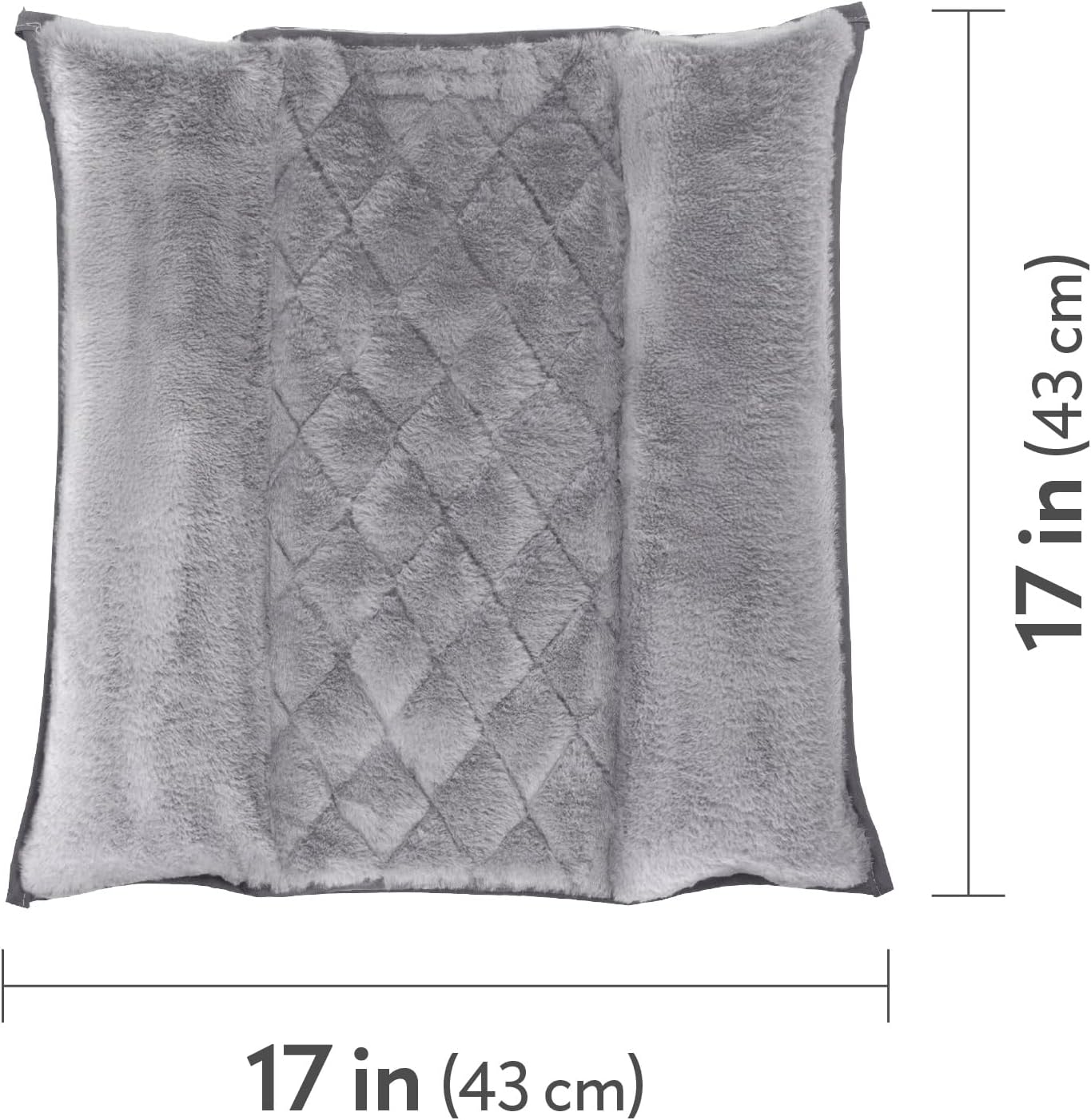 Paw Inspired Snuggle Bunny Bolster Bed for Rabbits, Cats, Dogs and Other Small Pets | Reversible Ultra-Soft Fleece Flop Bedding with Padded Sides (Gray/Faux Fur)