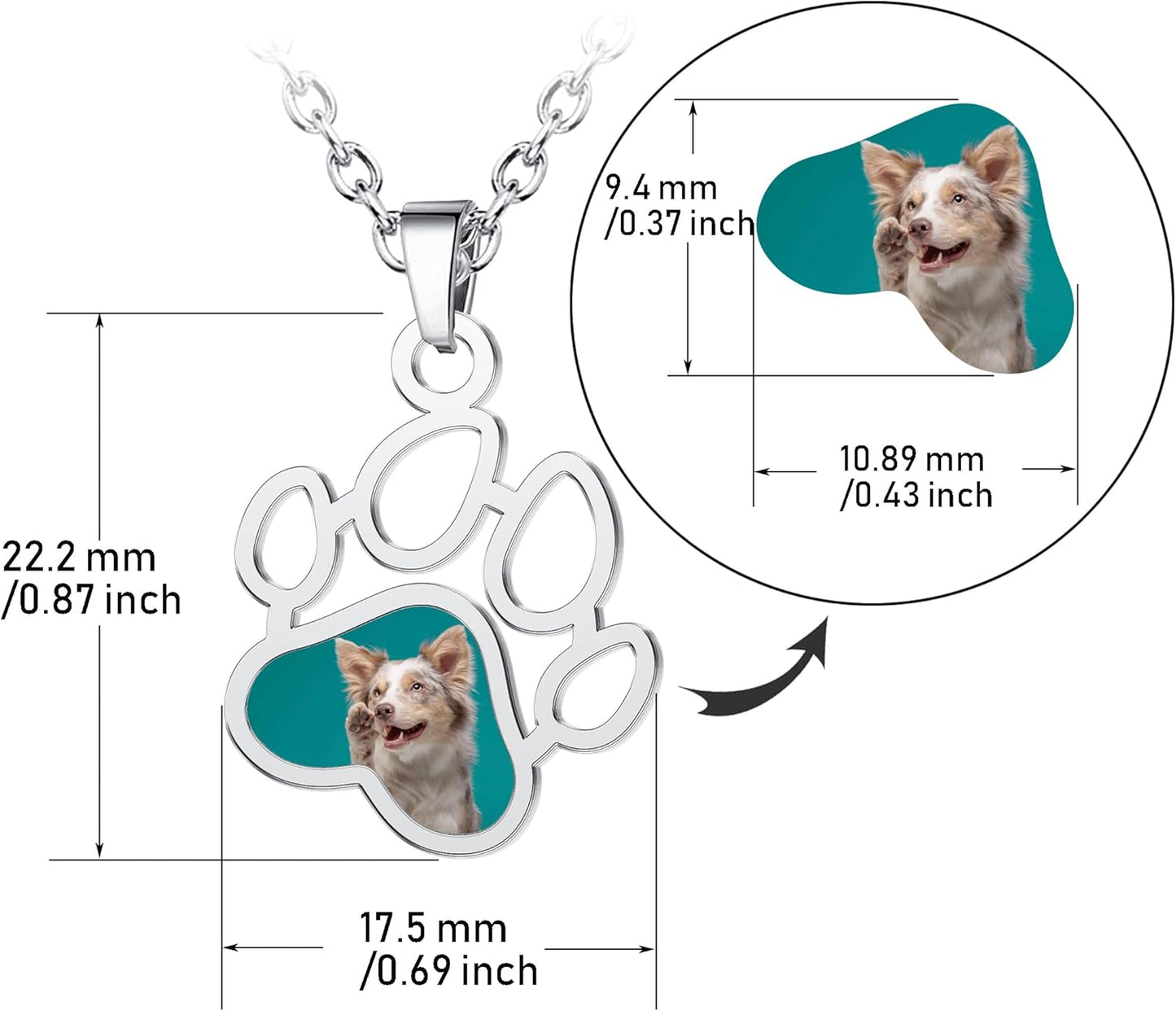 CharmSStory Personalized Photo Necklaces Custom Engraved Name Necklace Memory Keepsake Picture Necklace Pendant Customized Gifts for Women Men