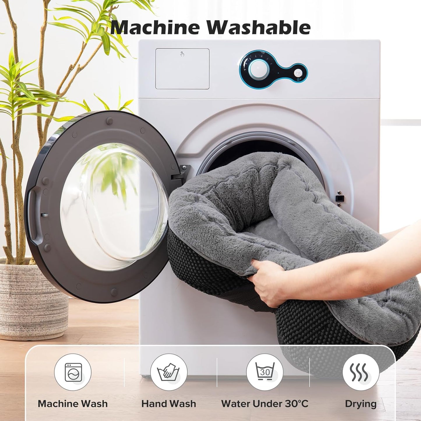 INVENHO Large Dog Beds Large Sized, Washable Orthopedic Warming Soft Sleeping Durable with Anti-Slip Bottom