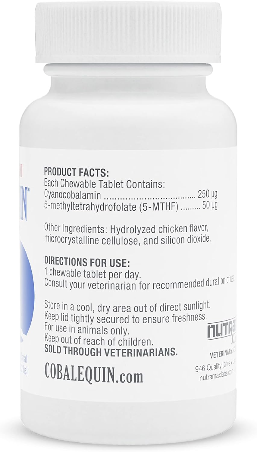 Nutramax Cobalequin B12 Supplement for Cats and Small Dogs, 45 Count (Pack of 1)
