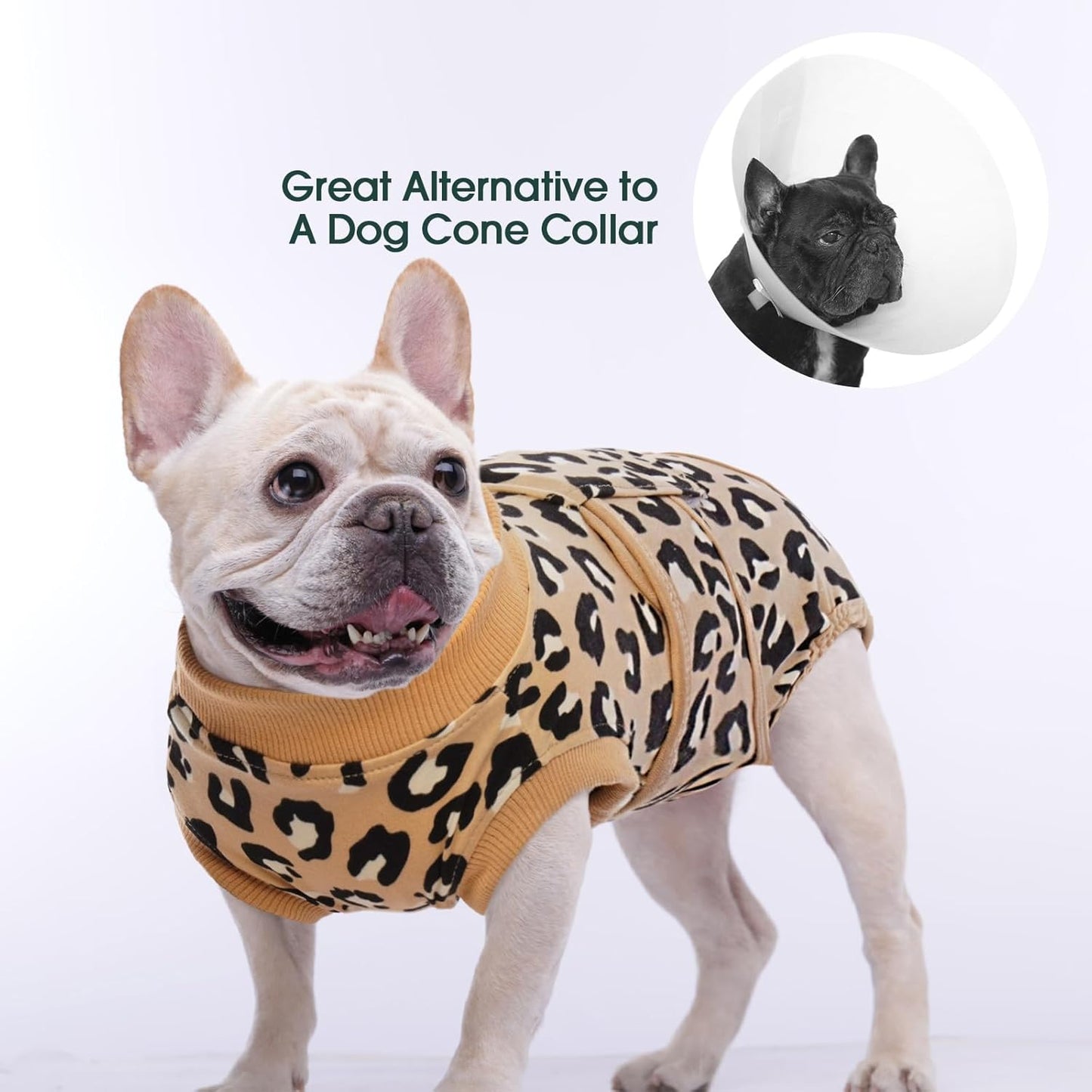 Kuoser Dog Recovery Suit for Dogs After Surgery,Professional Surgical Onesie for Female Male Dogs Spay Neuter,Soft Dog Surgery Suit Bodysuit for Abdominal Wounds Skin Disease,Coffee Leopard XL