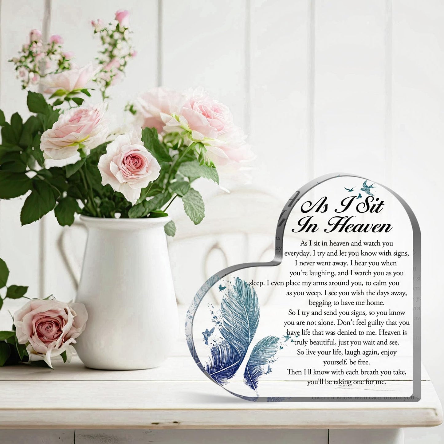 Sympathy Gift, Loss of Loved One Loss of Family Member Condolence Gifts, Memorial Gift, Bereavement Gift Acrylic Heart, Condolences Gift Sympathy Table Decorations Loss of Loved One of for Remembrance