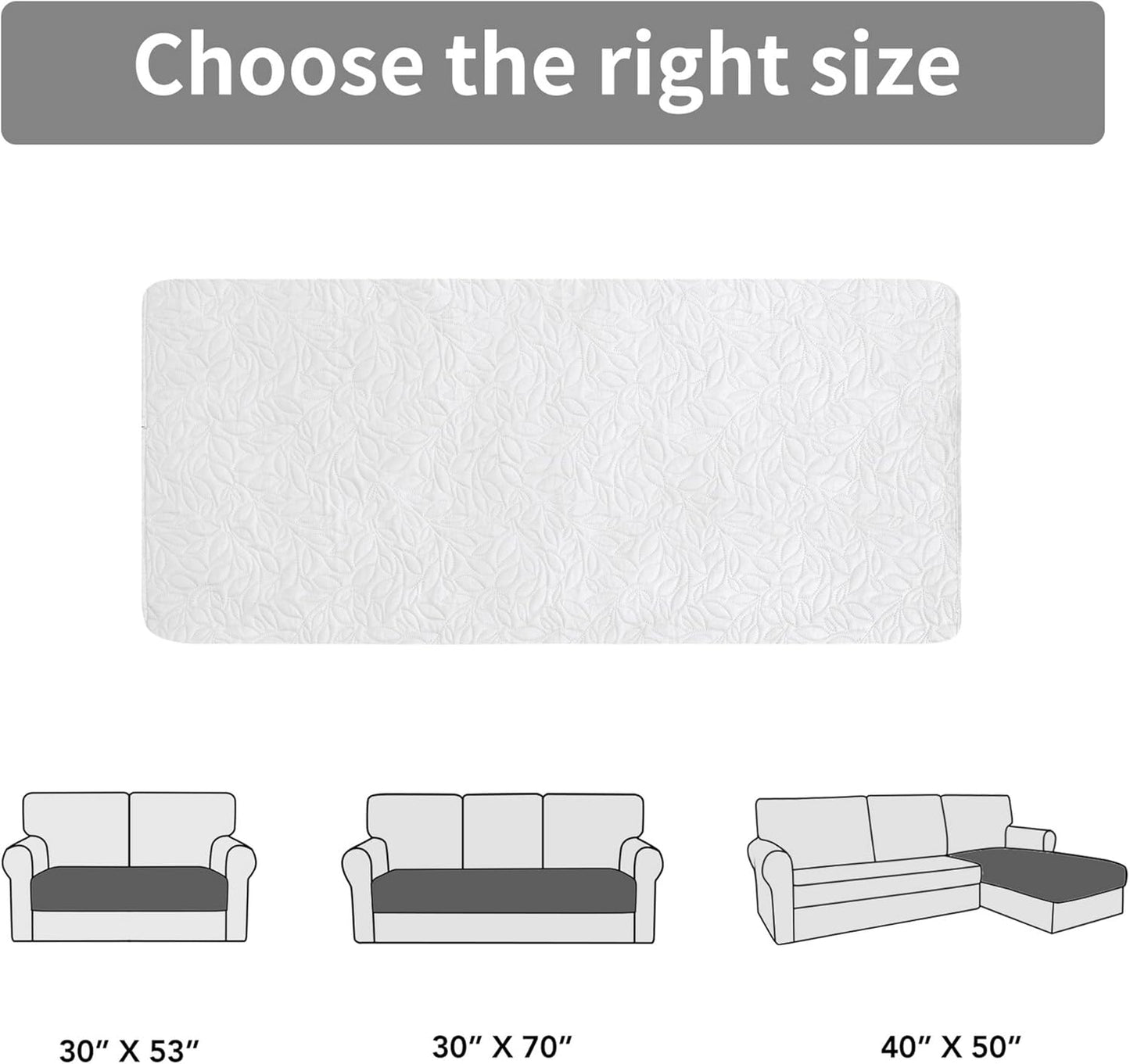 Easy-Going Waterproof Dog Bed Cover Reversible Leak Proof Pet Blanket Replacement Mat for Furniture Washable Couch Cover Sofa Cover for Dogs Cat(40x50 Inch, White/White)