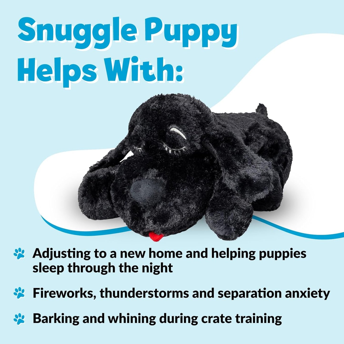 Original Snuggle Puppy Heartbeat Puppy Toy - Heartbeat Puppy for Dogs - Pet Anxiety Relief and Calming Aid - Comfort Dog Toy - Behavioral Training and Sleep Aid Cuddle buddy - Crate Training Essential