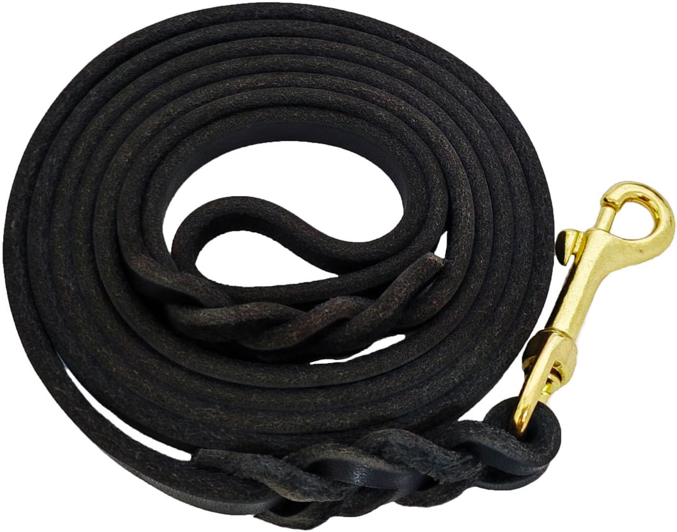 LWBMG Leather Dog Leash 4ft x 1/2 inch, Leather Dog Leash for Small Dogs, Strong Sturdy Genuine Leather Braided Dog Leash, Soft and Comfortable Leather Training Leash for Small Medium Dogs Black