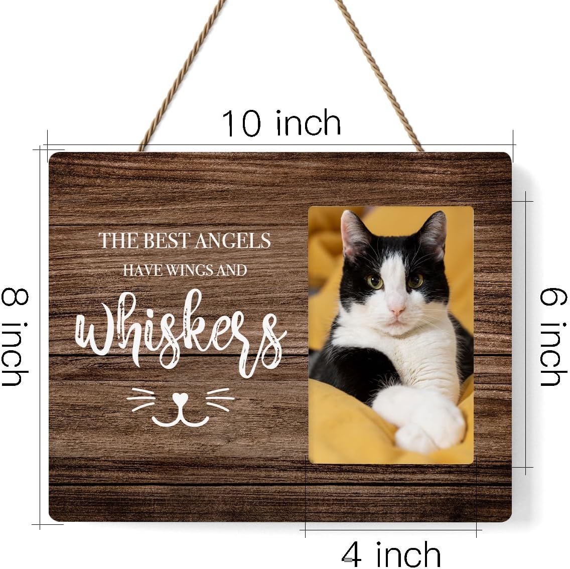 Pet Memorial Gifts for Cats, Cat Memorial Gifts for Loss Of Cat, Pet Loss Sympathy Gift Picture Frame, Pet Loss Gifts, Pet Remembrance Gift Cat Memorial Photo Frame for Desk Shelf Table Room Decor