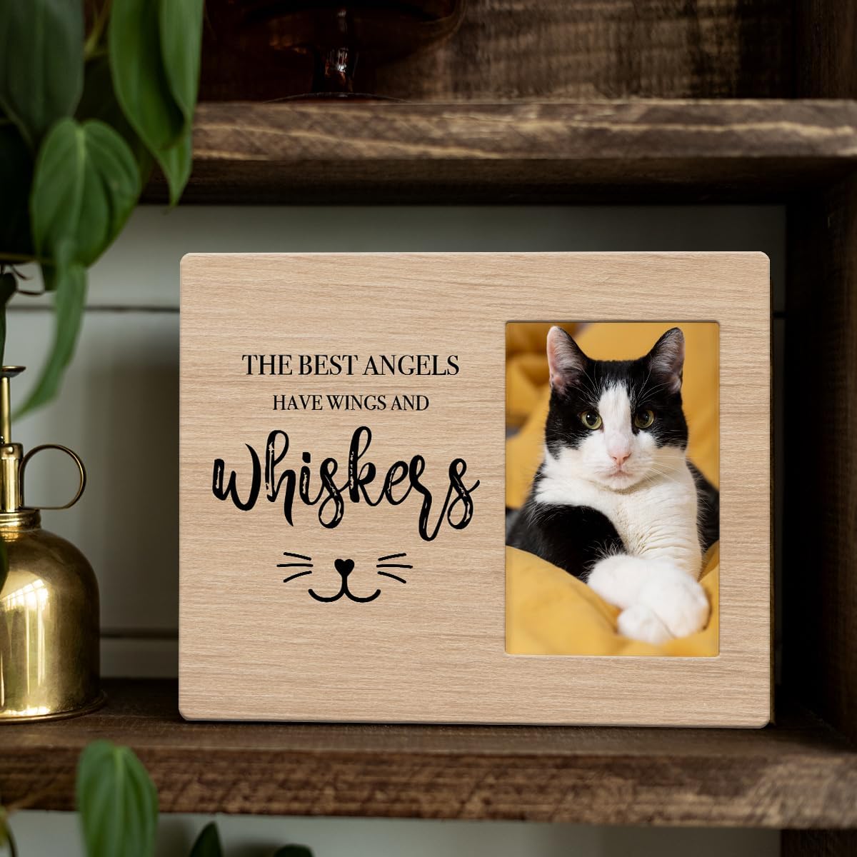 Pet Memorial Gifts for Cats, Cat Memorial Gifts for Loss Of Cat, Pet Loss Sympathy Gift Picture Frame, Pet Loss Gifts, Pet Remembrance Gift Cat Memorial Photo Frame for Desk Shelf Table Top Home Decor