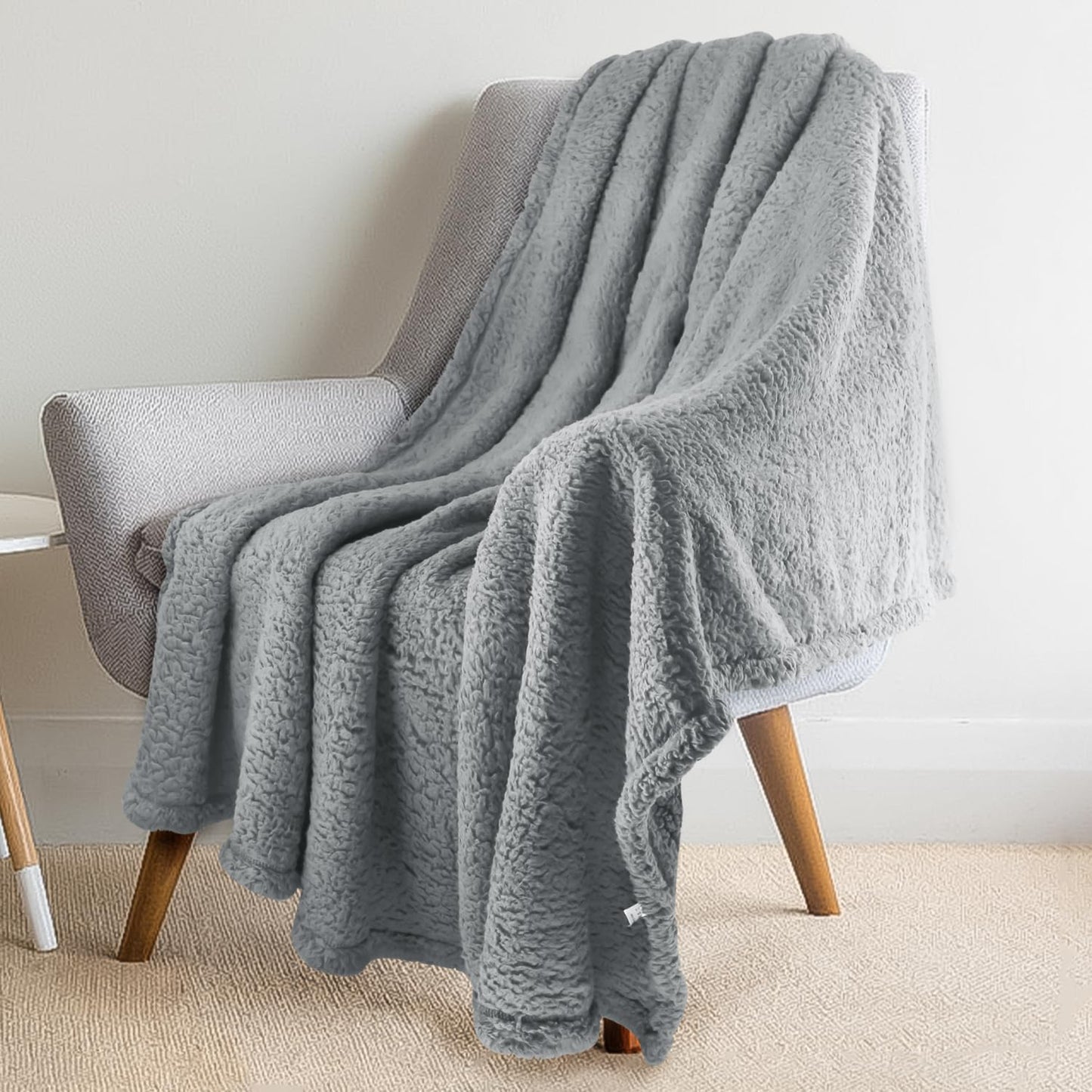 furrybaby Dog Blanket Soft Dog Blankets for Large Dogs Puppy Essentials Washable Sherpa Fleece Cat Blanket 41x65 Inches for Bed Furniture Couch Sofa (X Large, Grey)