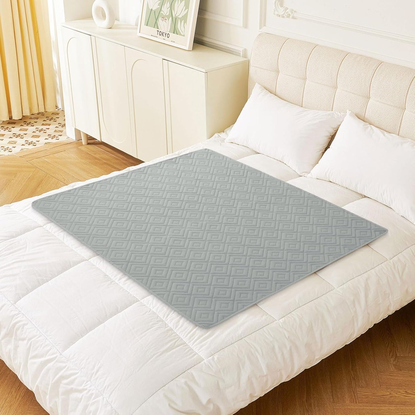 hyha Waterproof Dog Blanket, Soft Pet Bed Blankets, Waterproof Sofa Couch Cover for Dogs Washable, Reversible Pet Couch Covers for Sofa Furniture (40x50 Inch, Grey/Light Grey)