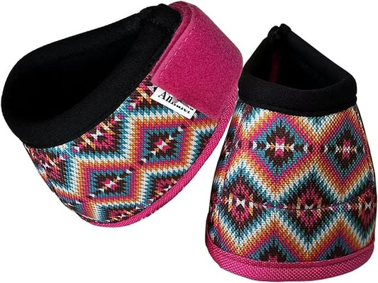 Overreach Bell Boots for Horses | Superb Hoof Protection | Easy Put On Quick Wrap Hook & Loop | Comfortable Durable | Reliable Shock Absorbing 2 Counts (PinkDiamond, Large)