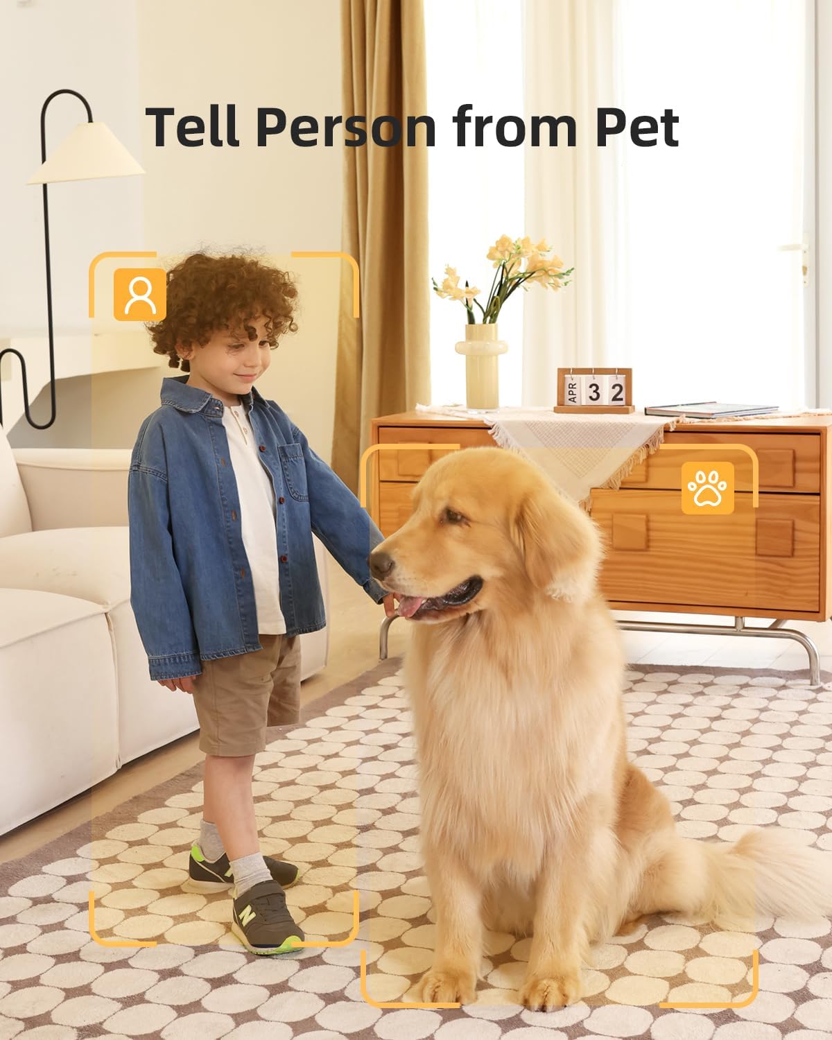 Noorio 4K Indoor Security Camera with 5GHz WiFi - 360° Pan Tilt Pet Camera for Dogs & Cats, Dog Monitor with Speaker, No Subscription Needed, Alexa Compatible, Motion Tracking, Night Vision-Model T120