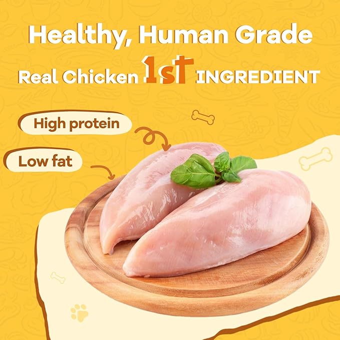 Chicken Jerky Strip Dog Treats w/Taurine Natural Rawhide Free Dog Snacks, Training Treats Chicken Jerky Sticks for Dogs, 24oz