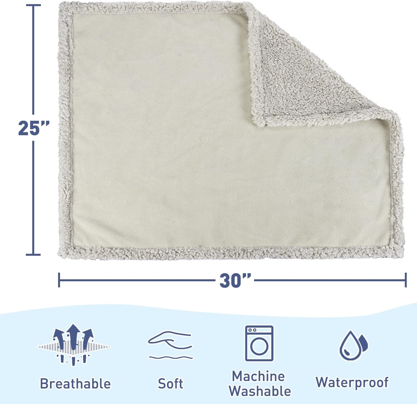 Kritter Planet Waterproof Dog Blankets for Small Dogs, Puppy Blankets for Litter, Cat Blankets for Indoor Cats Washable, Reversible Fleece Pet Mat for Crates, Car Seats, and Furniture