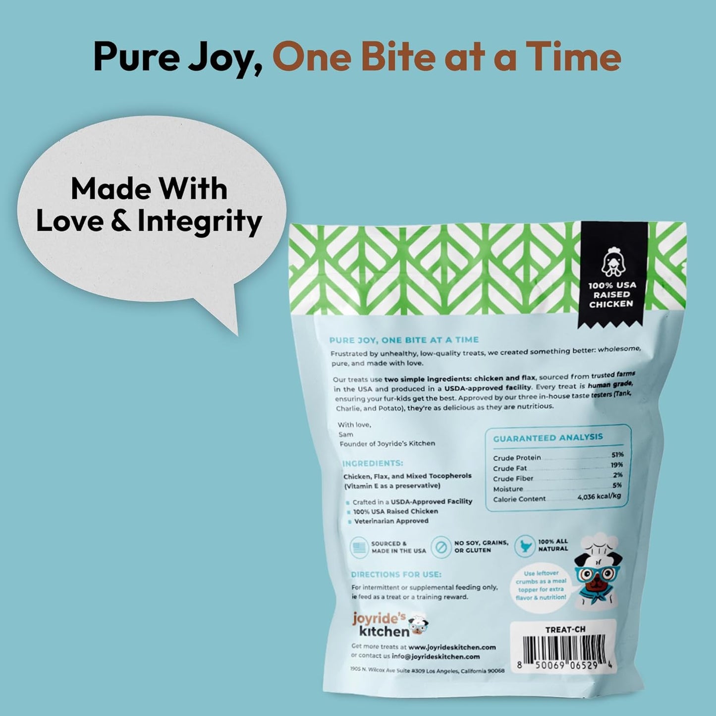 Joyride's Kitchen Freeze-Dried Chicken Liver Dog Treats, Single Ingredient, All-Natural, Protein-Rich Dog Training Treats, Made in USA - Perfect for Picky Eaters, Supports Rescue Dogs, Pack of 3