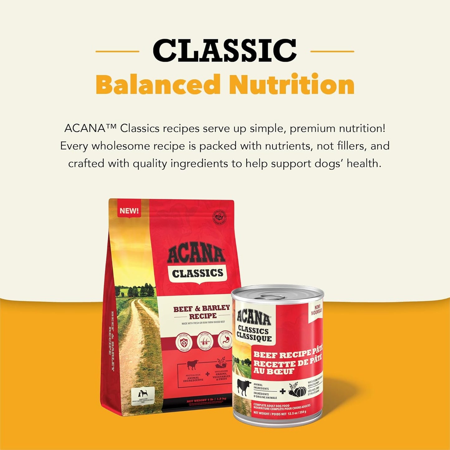 ACANA Classics Pate Wet Dog Food Beef Recipe 12.5oz Cans (12 Count)