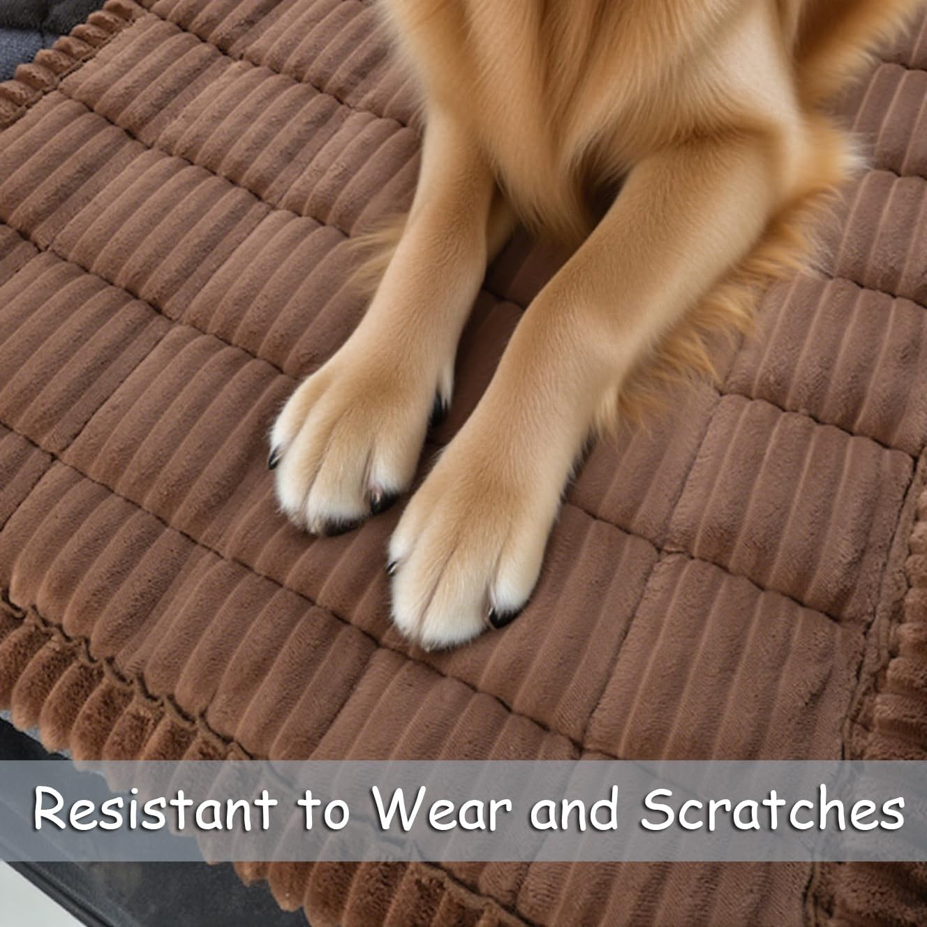 Dog Bed for Car Back Seat, Non-Slip Backseat Pet Bed Mat for Travel, Soft Dog Seat Cover Blanket Washable Couch Protector Fit for Hammock Extenders in Cars, SUVs and Trucks(54"×25" Brown)