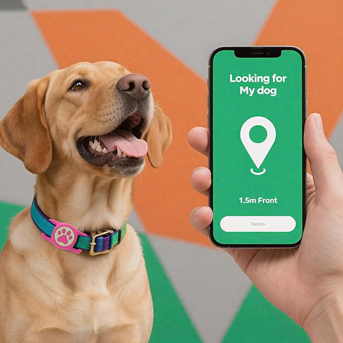 Dog Airtag Holder,[2-Pack] IP68 Waterproof AirTag Holder for Dog & Cat Collars,Silicone Air Tags Case for Pet Collars (Luminous Rose+Luminous Bule)