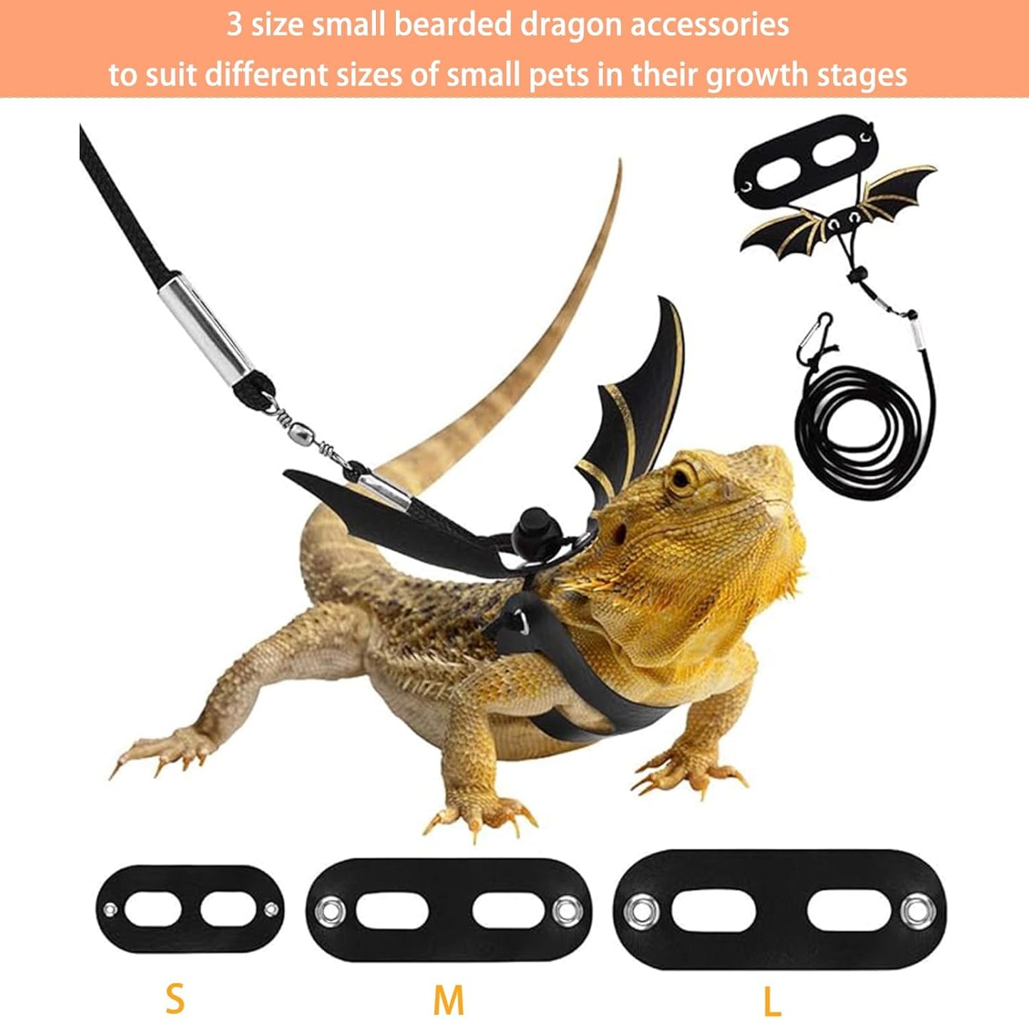 Bearded Dragon Carrier with Harness and Leash Set Large Small Animal Carrier Backpack Bubble Window Portable Small Pet Carrier for Reptile Lizard Rabbit Bird Guinea Pig Cat Travel Walking