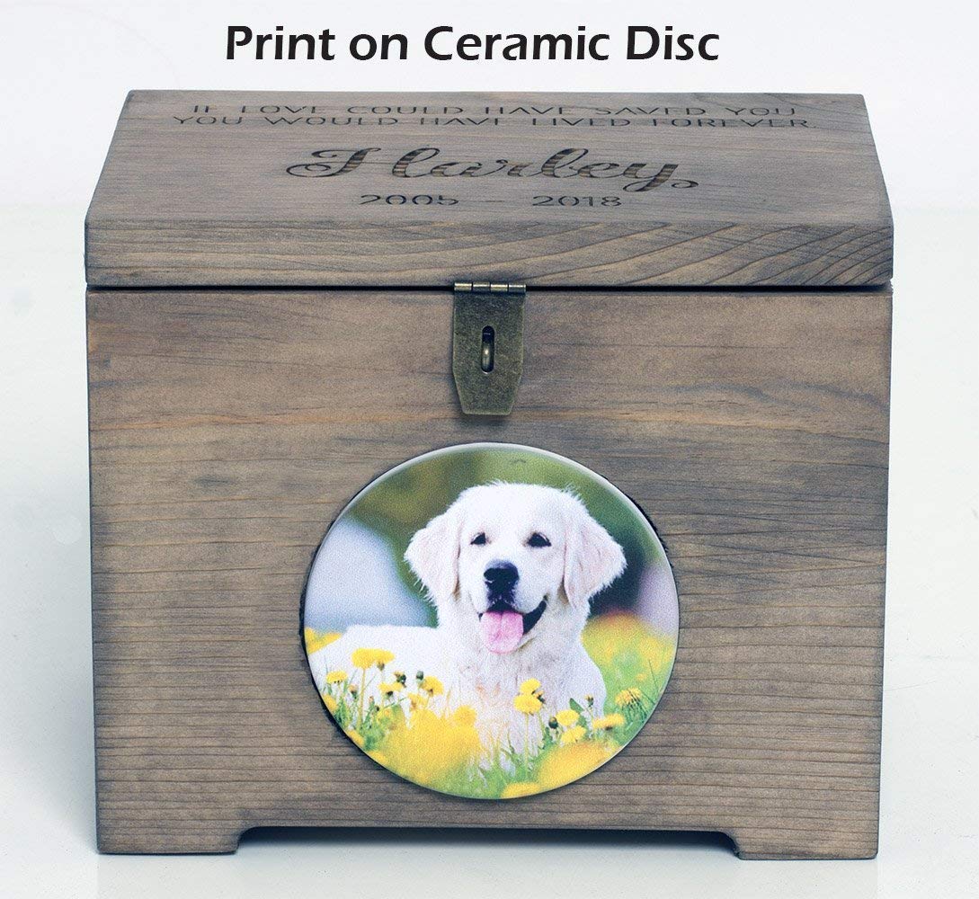 Personalized Pet Memory Box Urn with Name,Quote or Poem - Memorial Photo Frame Chest Picture Keepsake
