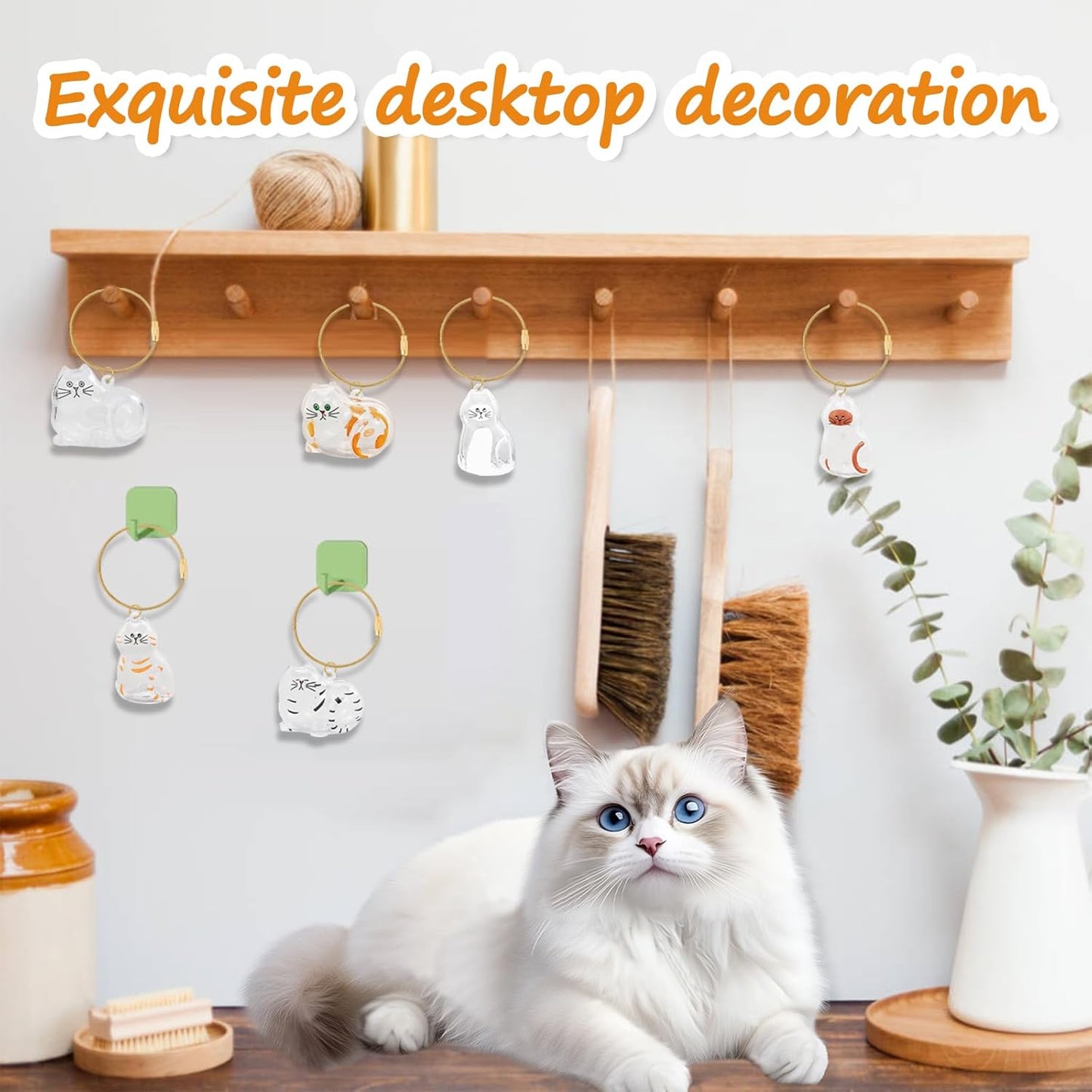 6 Pcs Cat Hair Storage Bottle Keychain, Cute Cat Fur Keepsake, Transparent Cats Hair Storage Box Pendants, Pet Memorial Gifts Accessories For Friends Wallet Backpack Handbag Keychain