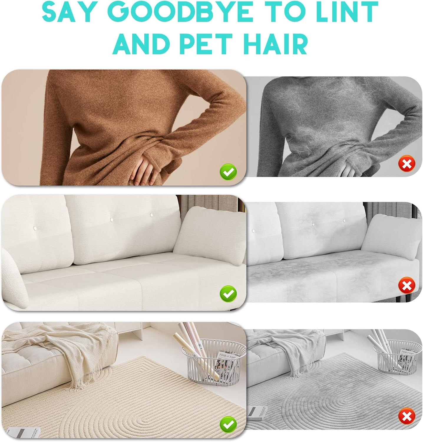 Pet Hair Remover, Electrostatic Pet Hair Removal Gloves, Reusable Cat & Dog Hair Remover for Couch, Furniture, Carpet, Curtain, Upgraded Animal Fur Removal Tool, Cat Grooming Gloves-1 PCS