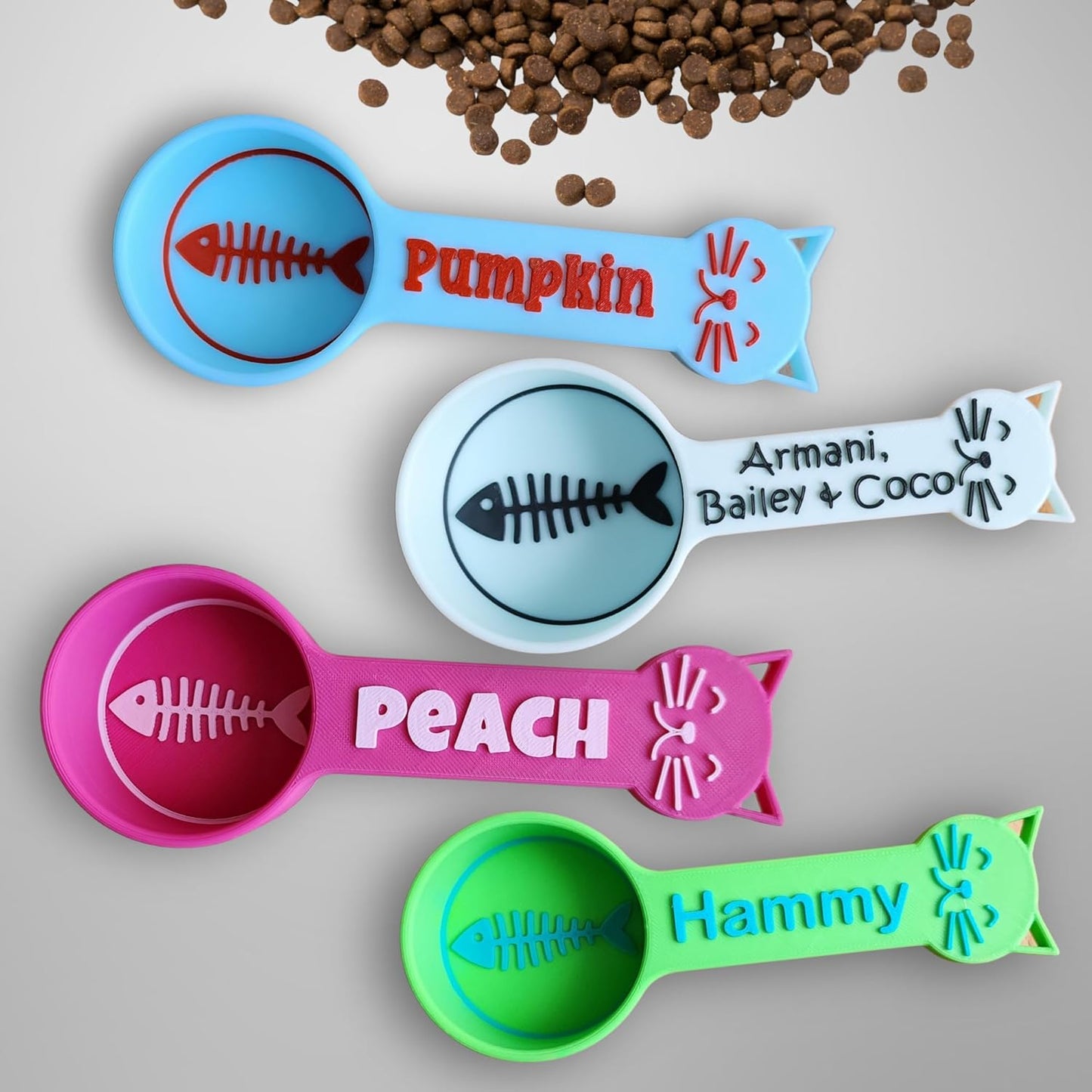 Personalized Cat Food Scoop, Cat Food Measuring Cup with Name, Kibble Scoop (1 oz - 1/8 cup)