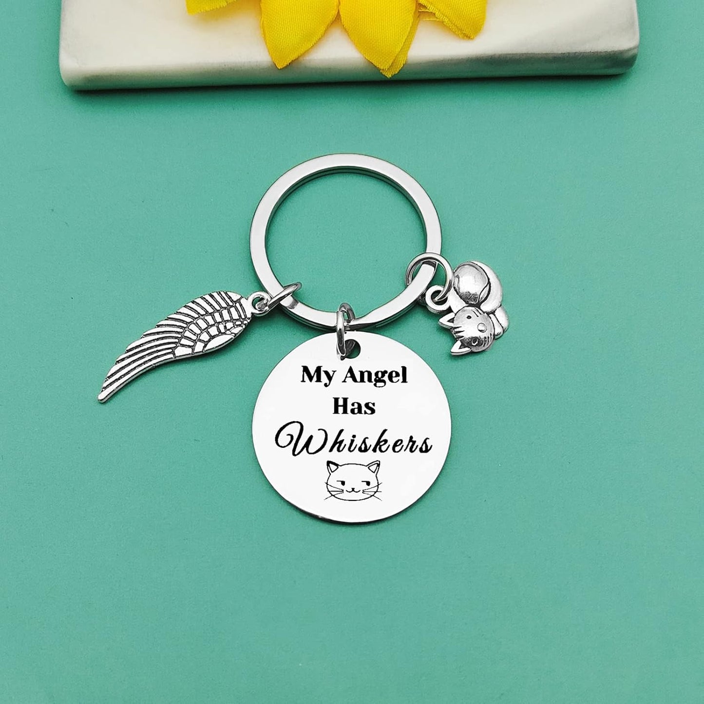 Baipilu Pet Memorial Keychain Gifts Keyring Gift for Loss of Cat In Memory of Cat Pet Jewelry Sympathy Gifts for Cat Lover Family Remembrance Condolences Gift for Women Men Cat Lovers Friends Sister