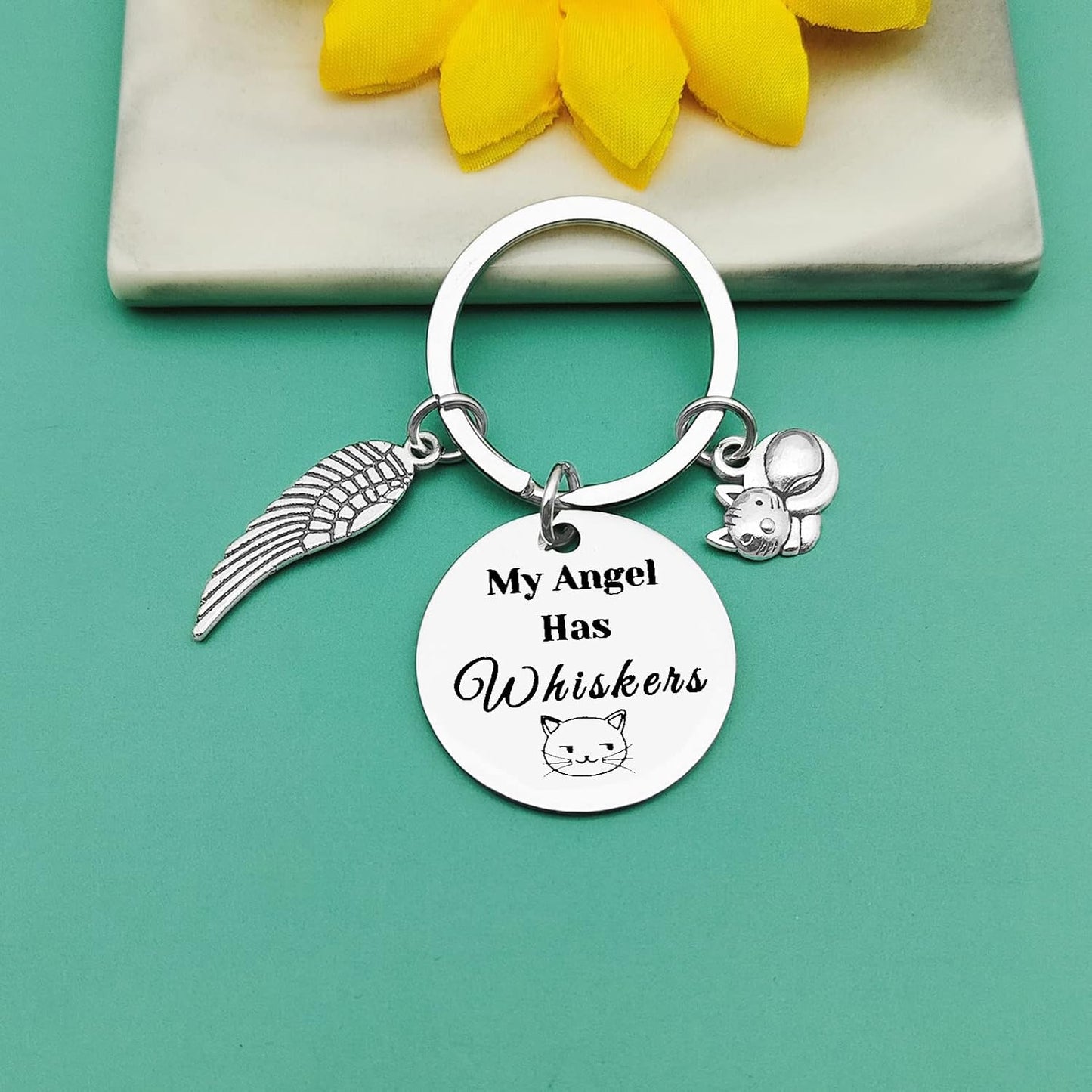 Baipilu Pet Memorial Keychain Gifts Keyring Gift for Loss of Cat In Memory of Cat Pet Jewelry Sympathy Gifts for Cat Lover Family Remembrance Condolences Gift for Women Men Cat Lovers Friends Sister