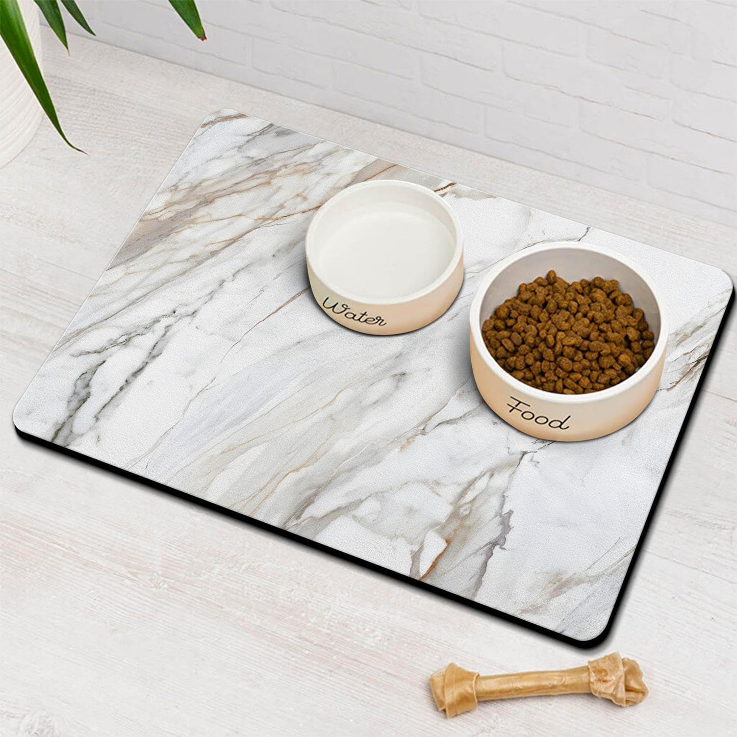 Dog Food Mats for Floors Absorbent, Pet Cat Food Mat - Quick Dry Dog Bowl Mats for Food and Water, Eco-Friendly Boho Pet Supplies