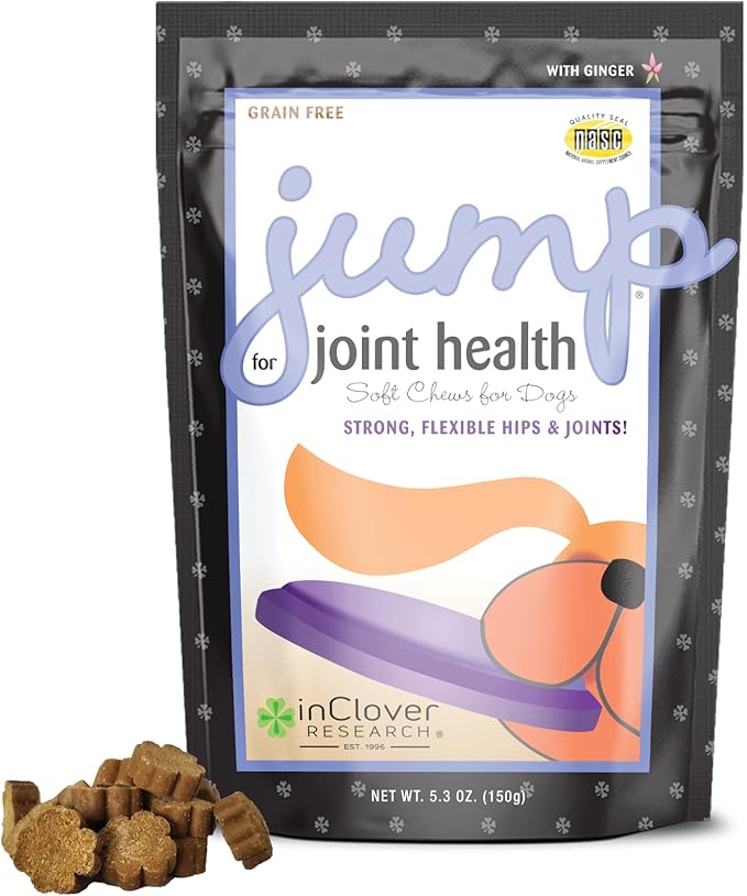Jump Soft Chews for Daily Joint Care and Endurance Support for Dogs with Glucosamine HCl, MSM, Fish Oil, Ginger, Yucca, and Coconut Oil for All Life Stages, 5.3 oz. (30 count)
